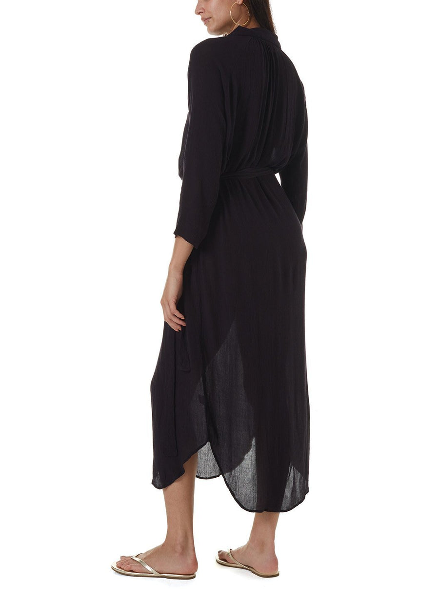alesha black long shirt dress 