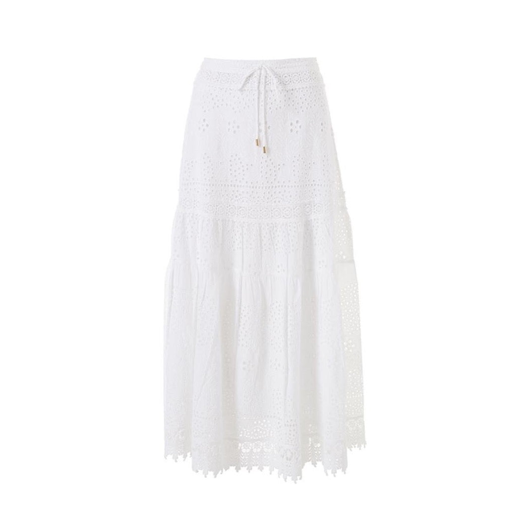 ワンピース UMA WANG Women Mid Skirts UW5084 UW128 WHITE Alessia White Maxi Skirt | Official US Site