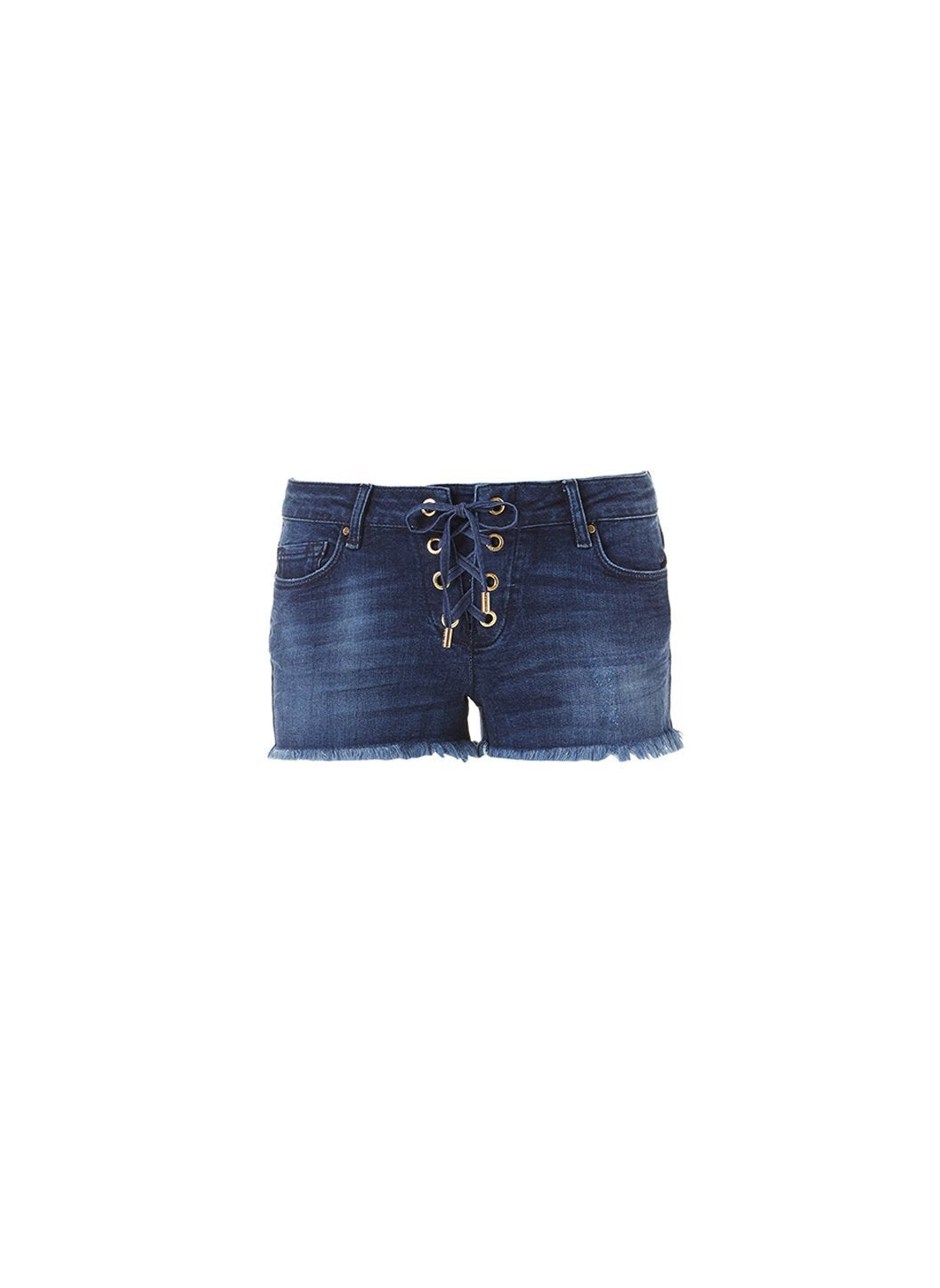 alexi blue denim laceup shorts 2019