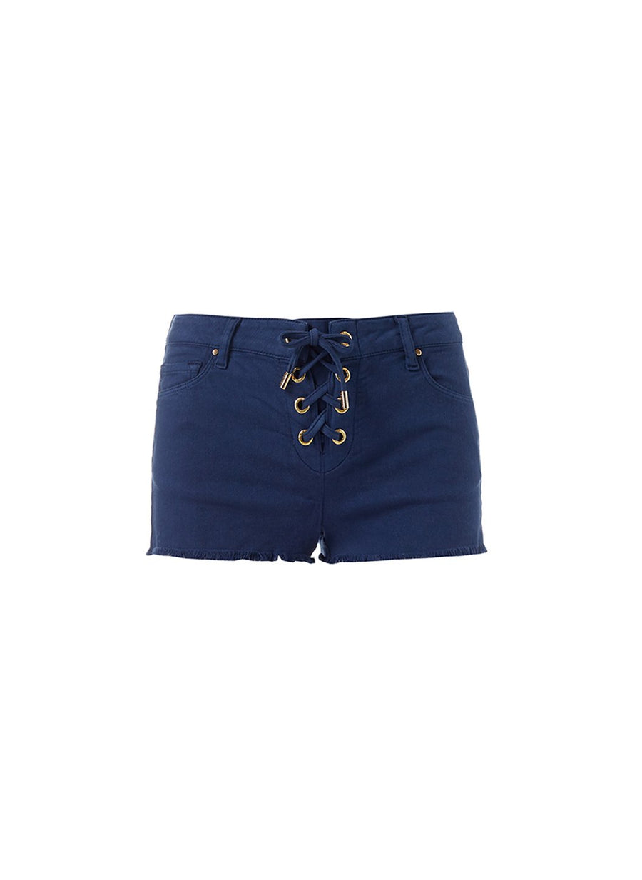 alexi navy lace up shorts