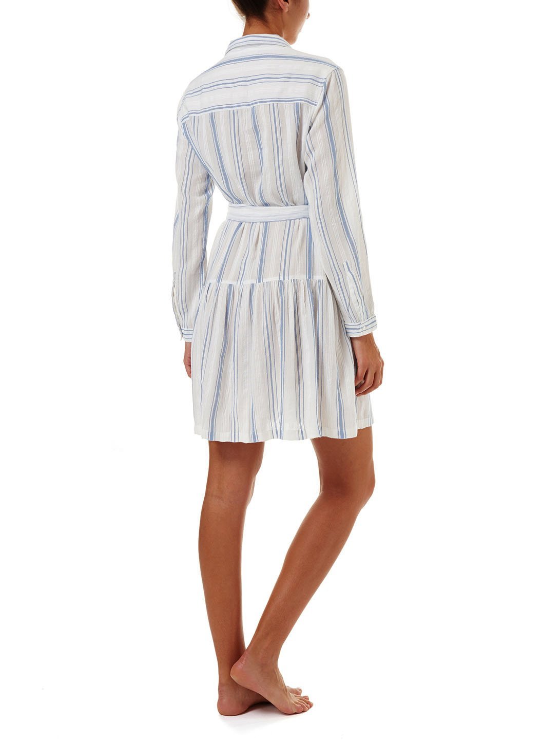 amelia blue stripe short belted shirt dress 2019 B