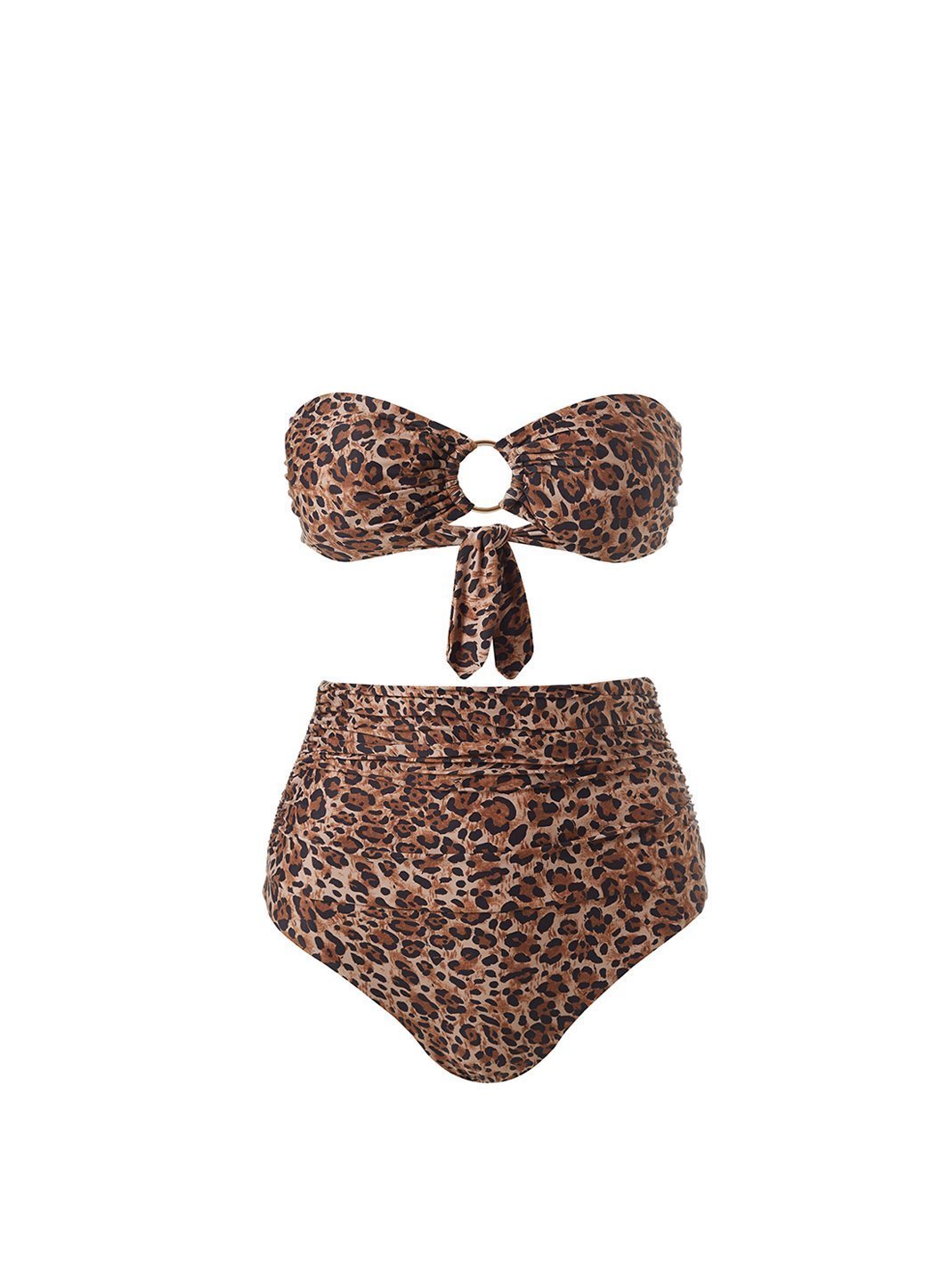 ancona cheetah print high waisted bandeau bikini Cutout