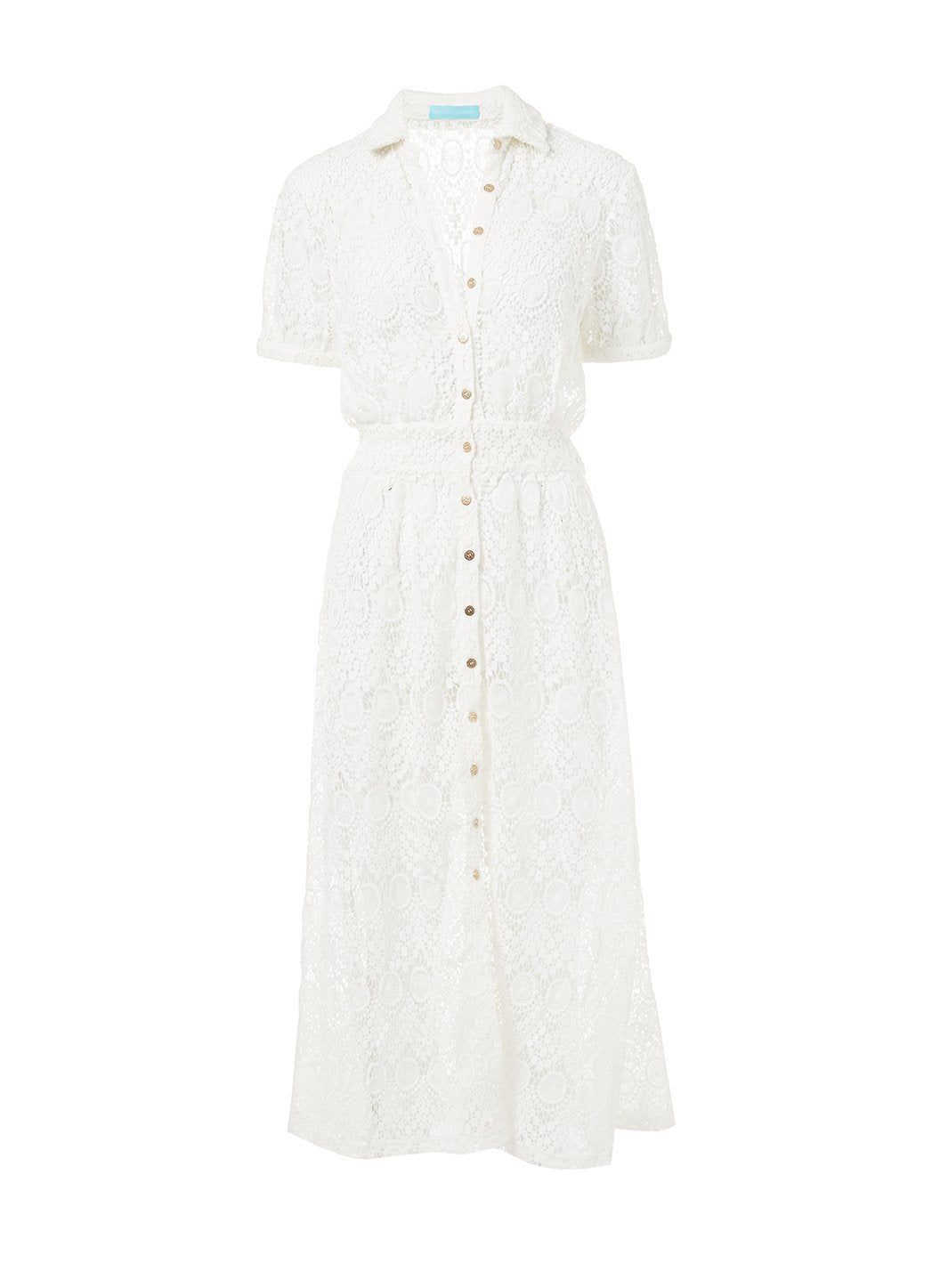 april white lace midi button down shirt dress 2019