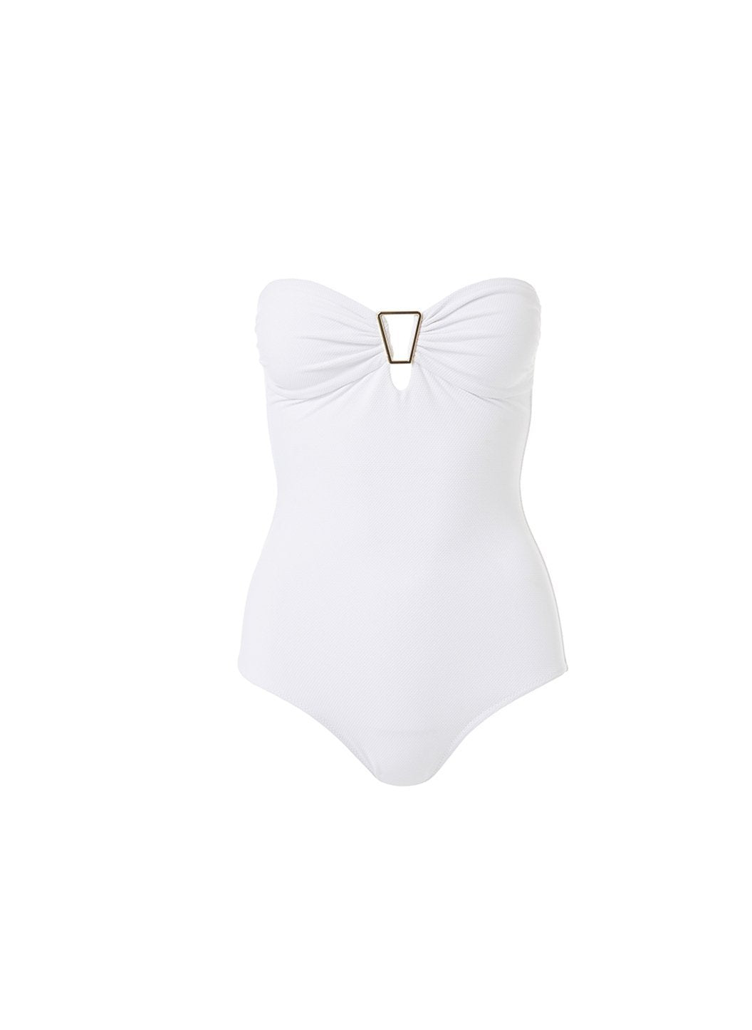 argentina white pique bandeau triangletrim onpiece swimsuit 2019