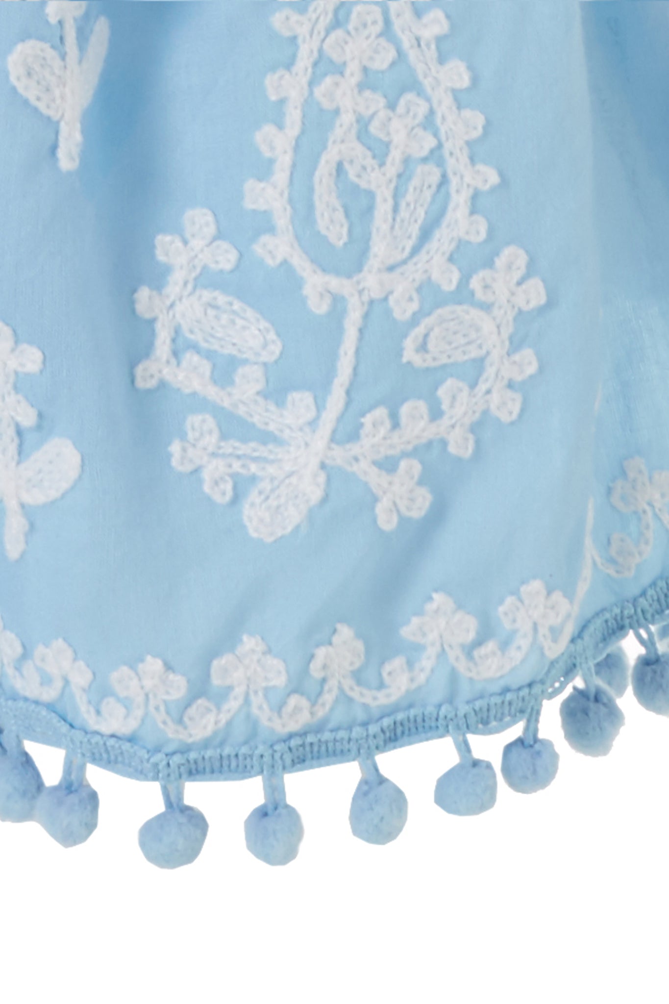Baby Sienna Embroidered Beach Shorts Cornflower/White - FINAL SALE