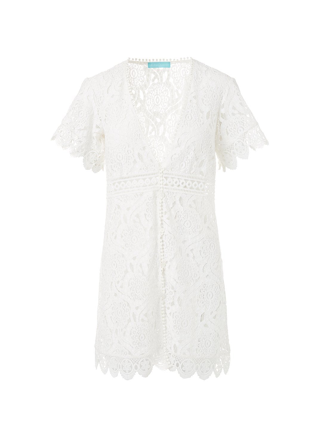 barrie white embroidered lace short button down coverup 2019