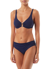 Belair Navy Over The Shoulder Supportive Bikini - FINAL SALE