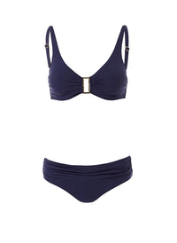 Belair Navy Over The Shoulder Supportive Bikini - FINAL SALE