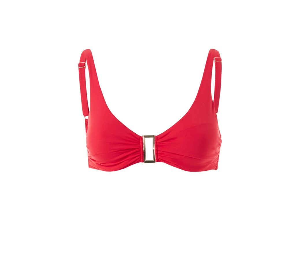 Belair Red Over The Shoulder Supportive Bikini Top