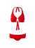 brussels red mazy supportive halterneck bikini Cutout