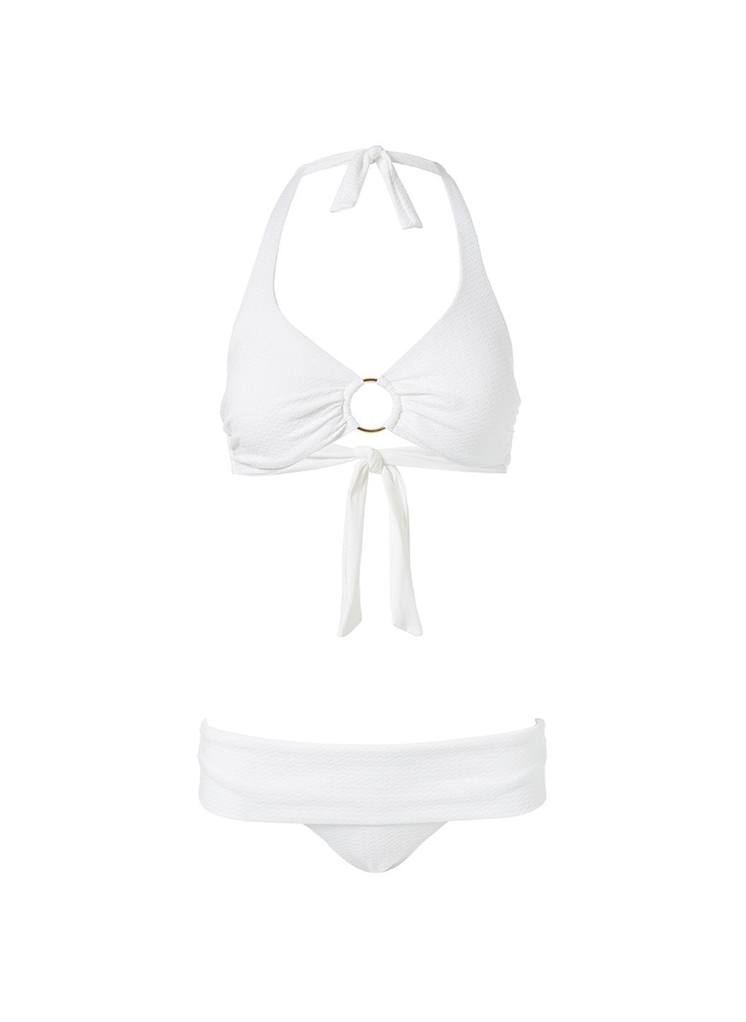 brussels white mazy supportive halterneck bikini Cutout