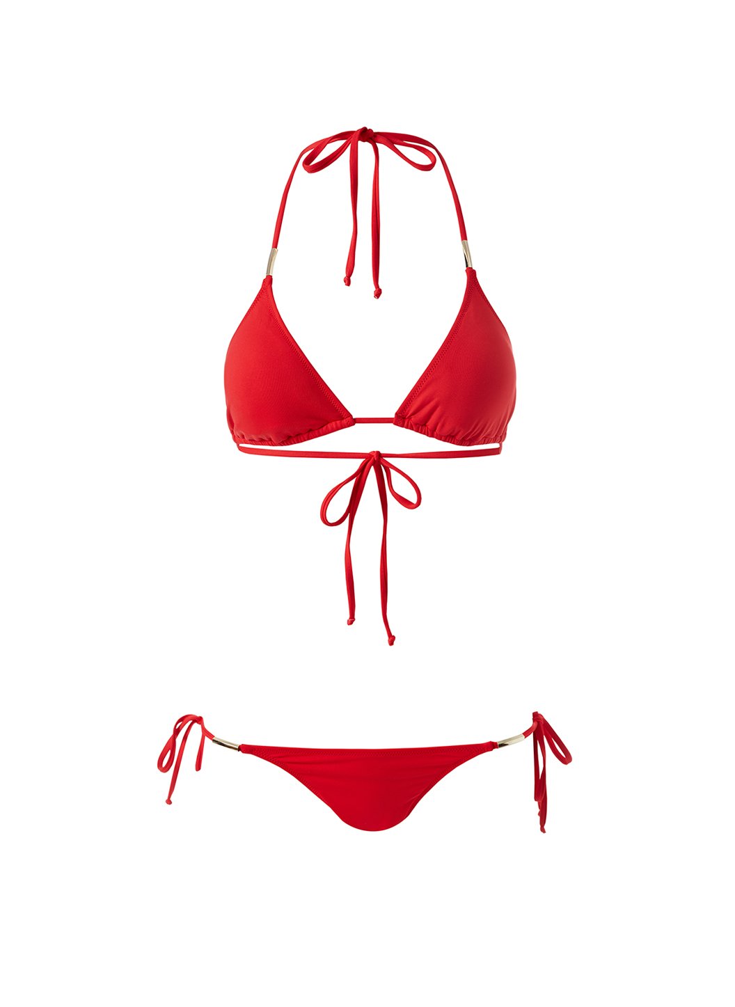 cabo red branded trim triangle bikini Cutout