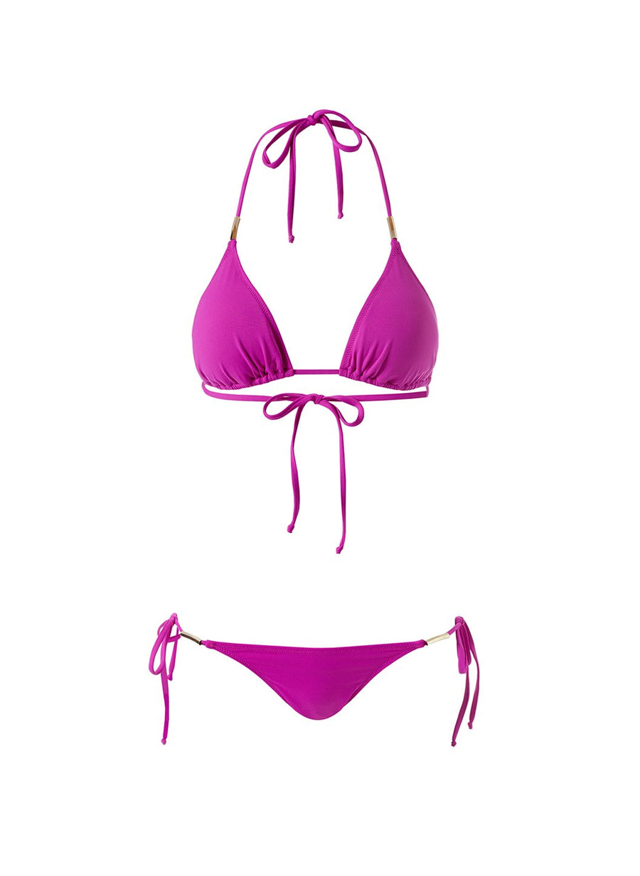 cabo viola branded trim triangle bikini Cutout