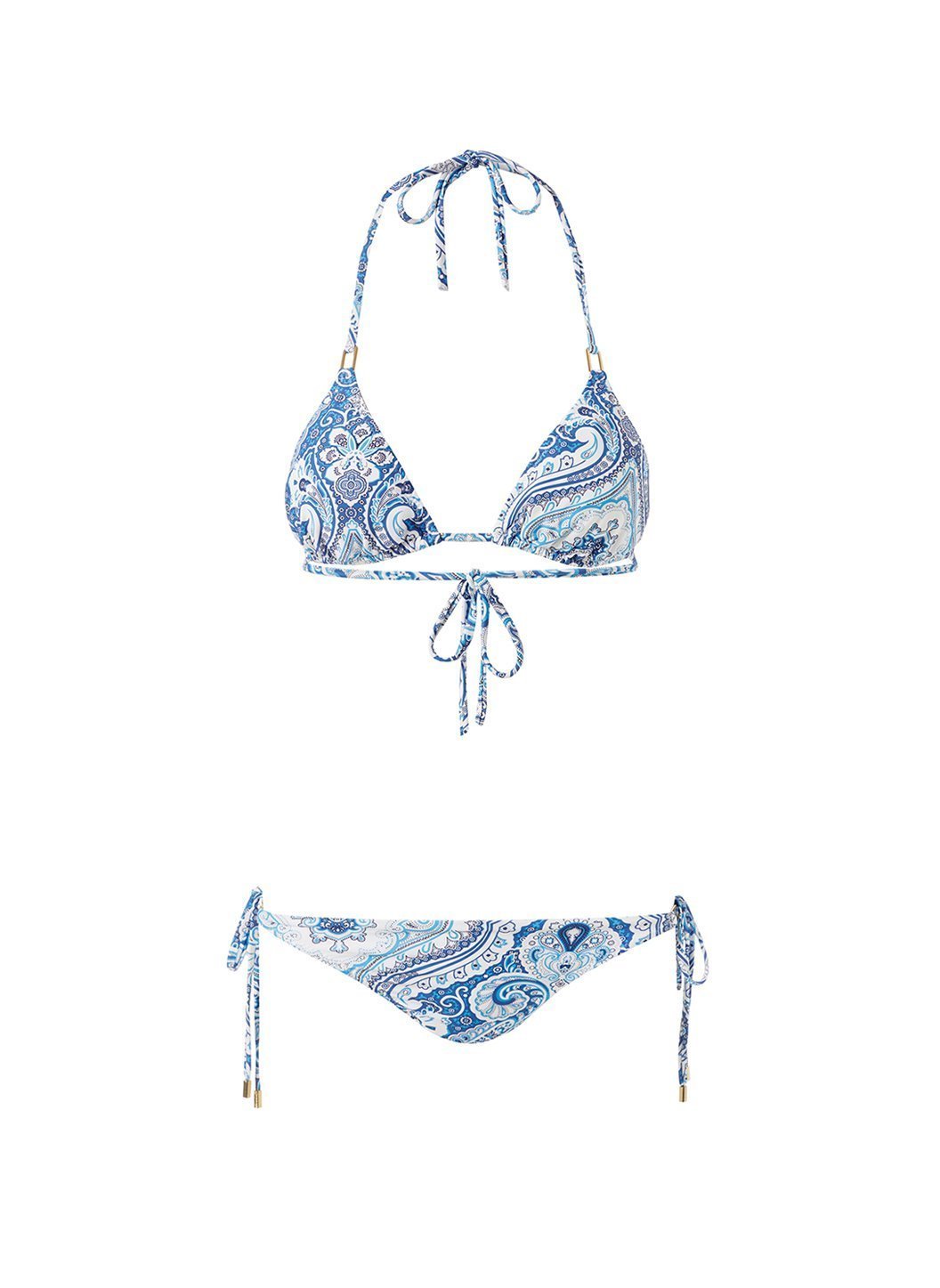 cancun blue paisley classic triangle bikini Cutout