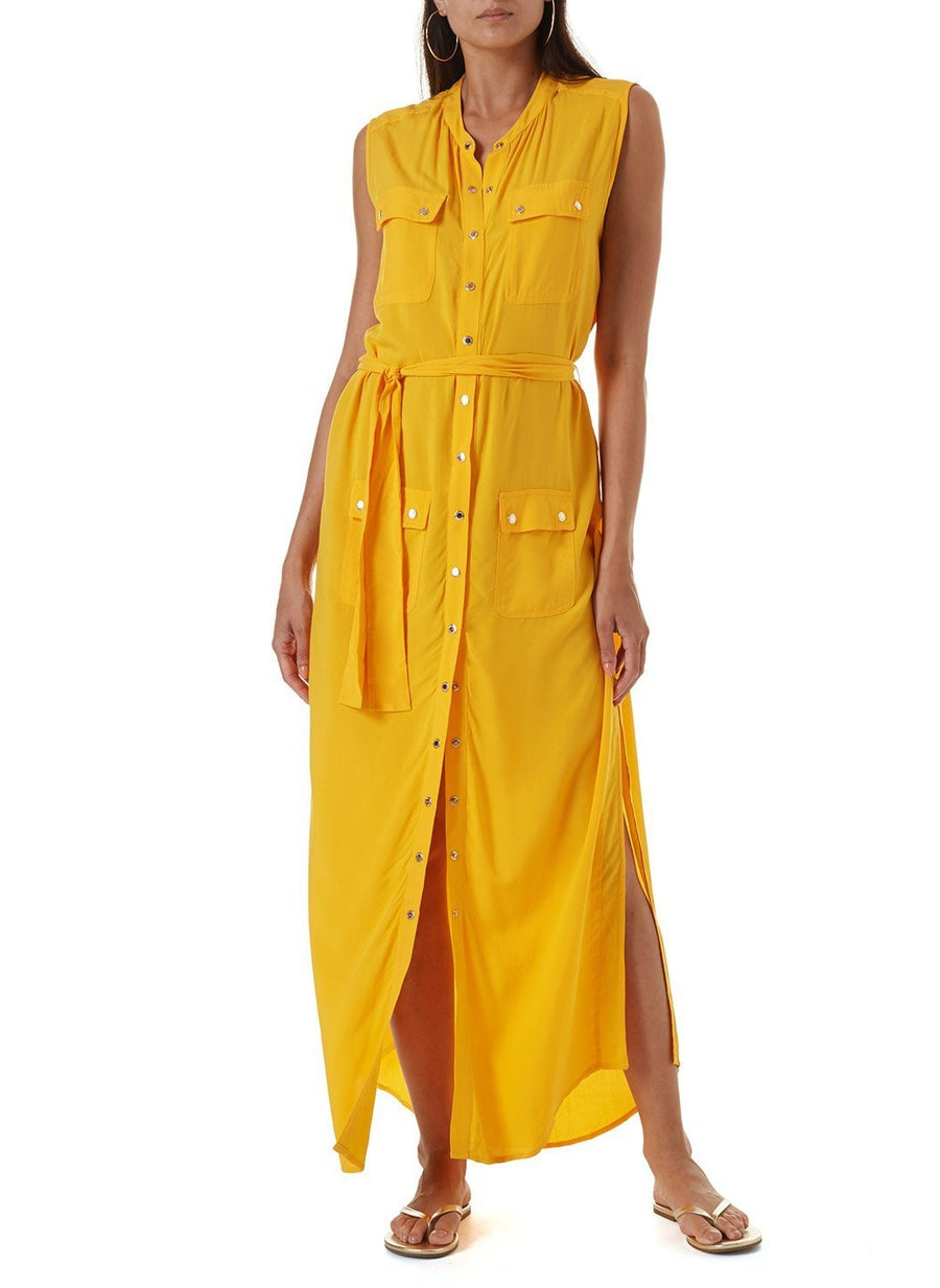 charlene apricot long shirt dress 