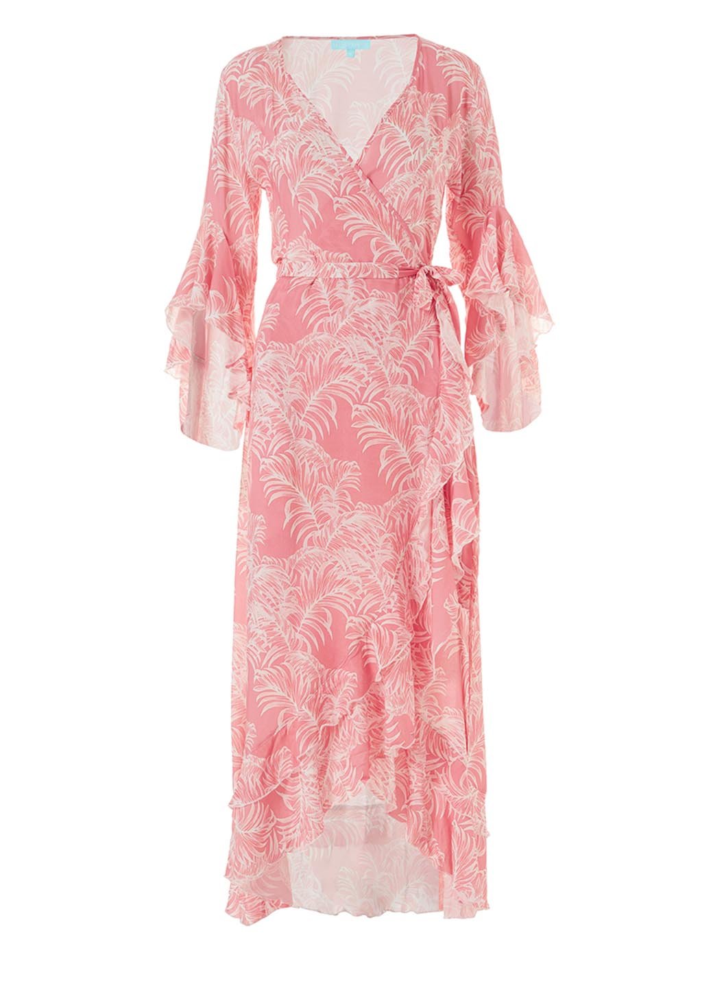 Cheryl Tropical Coral Maxi Wrap Dress | Melissa Odabash