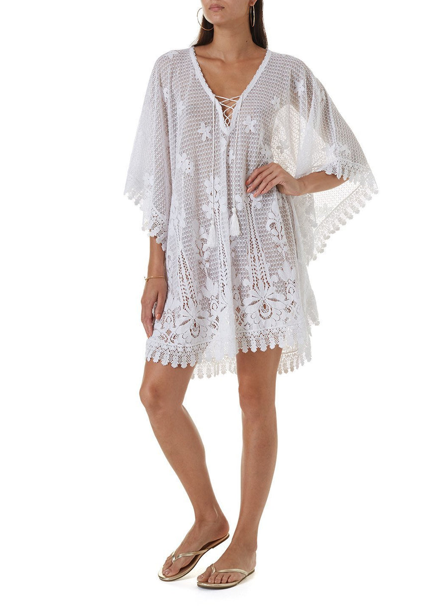 cindy white short kaftan 
