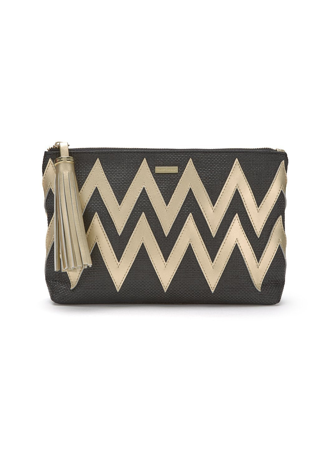 Crete Zigzag Clutch Black Gold FINAL SALE