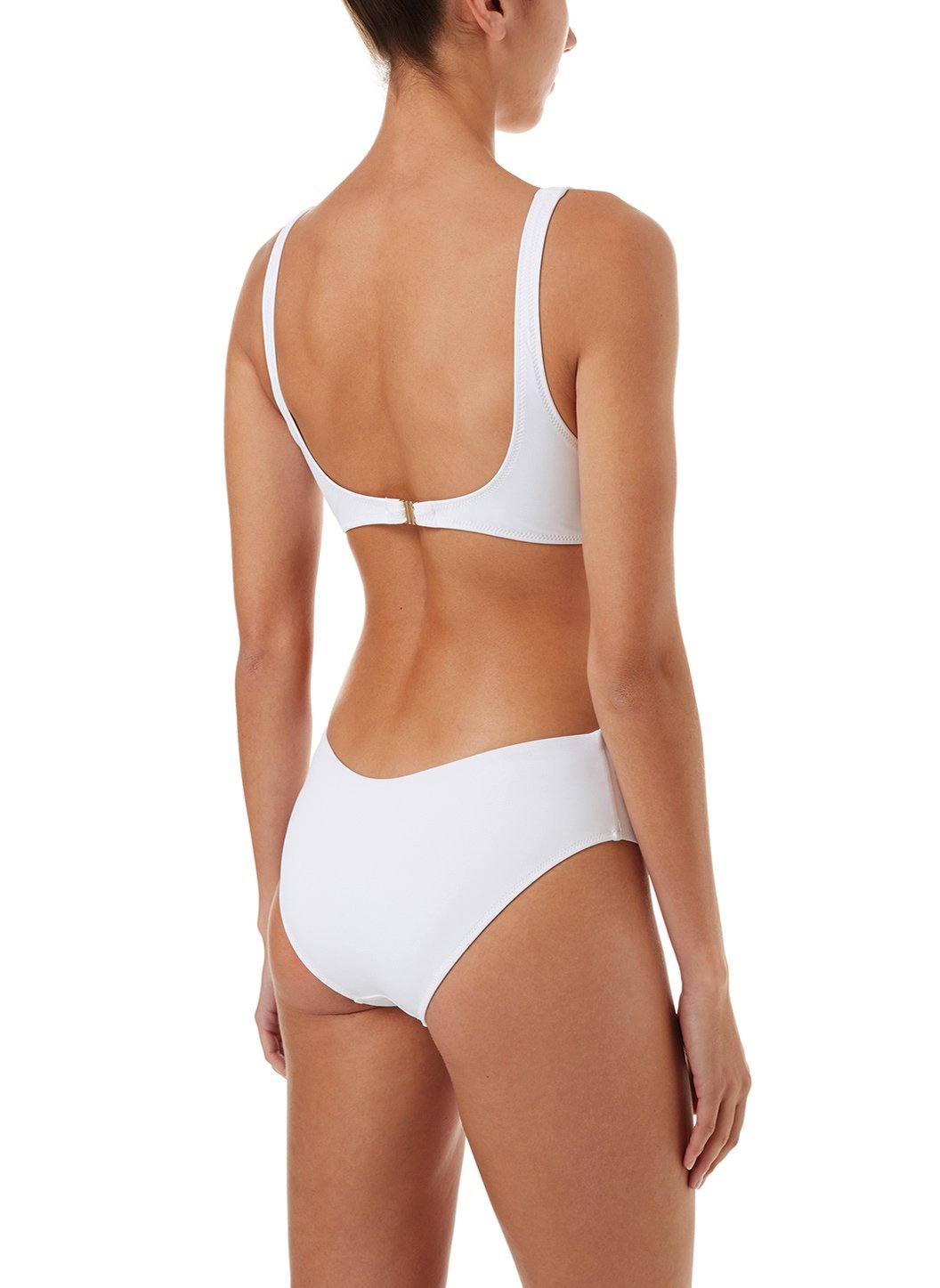 delmar white overtheshoulder vneck cutout onepiece swimsuit 2019 B