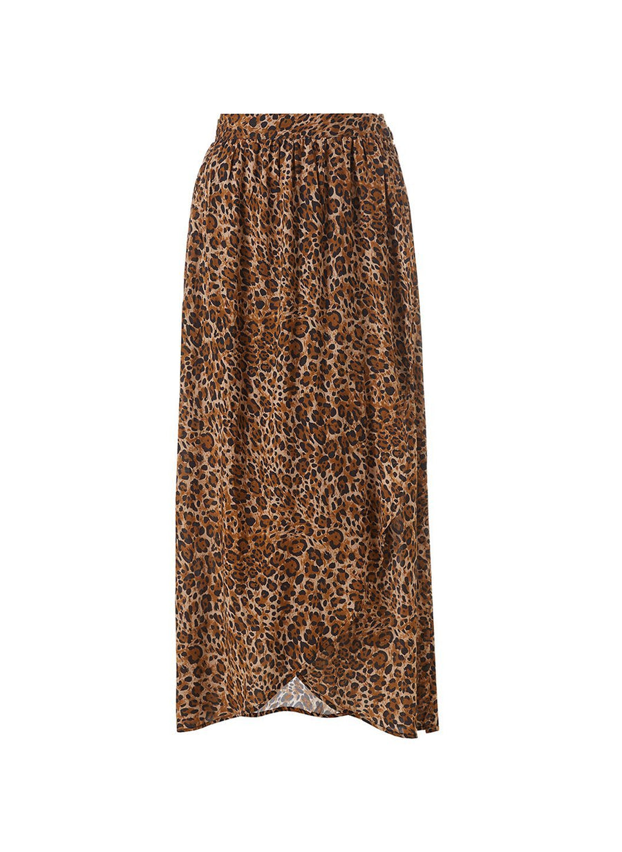 devlin cheetah print wrap skirt Cutout