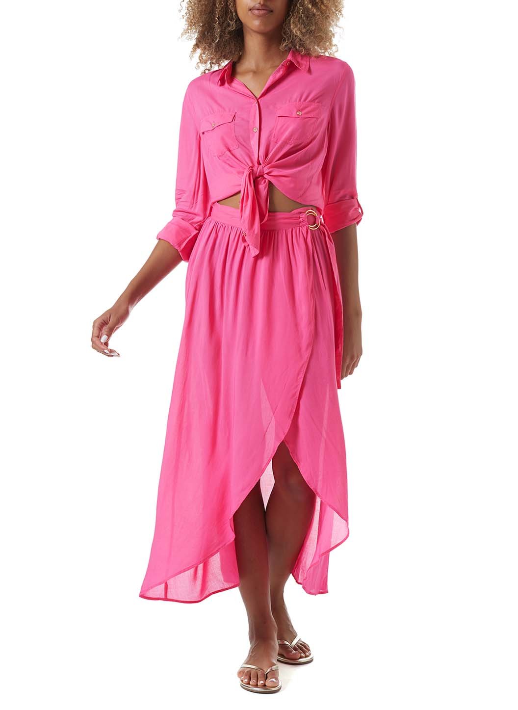 devlin hot pink wrap skirt model_F