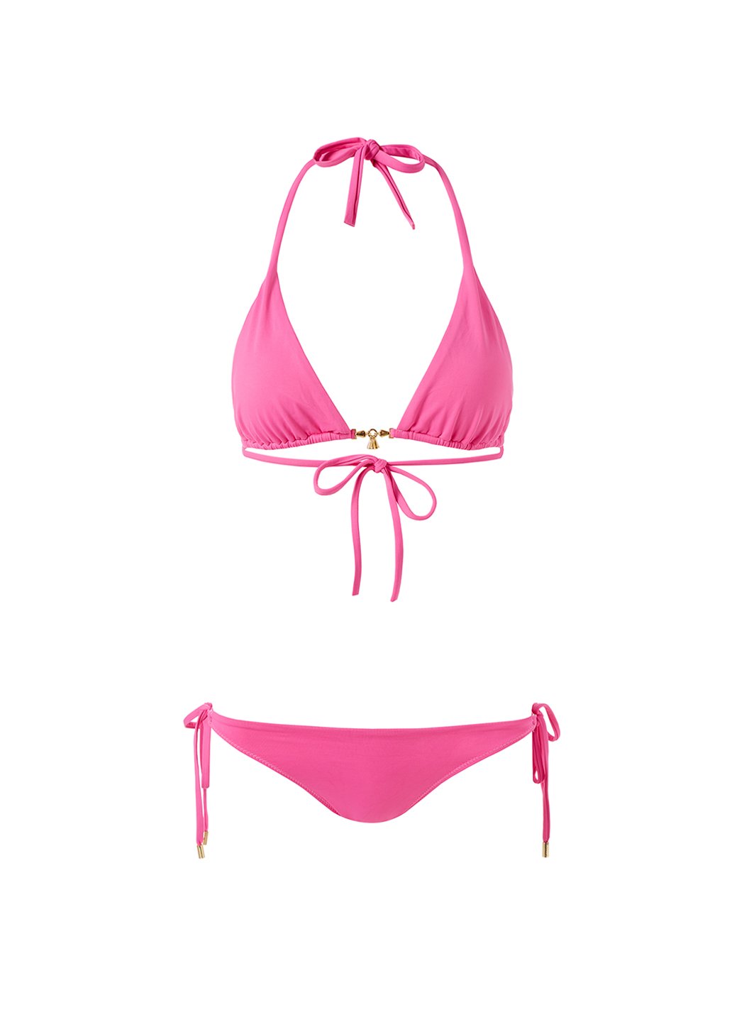 dubai hot pink charm trim halterneck bikini