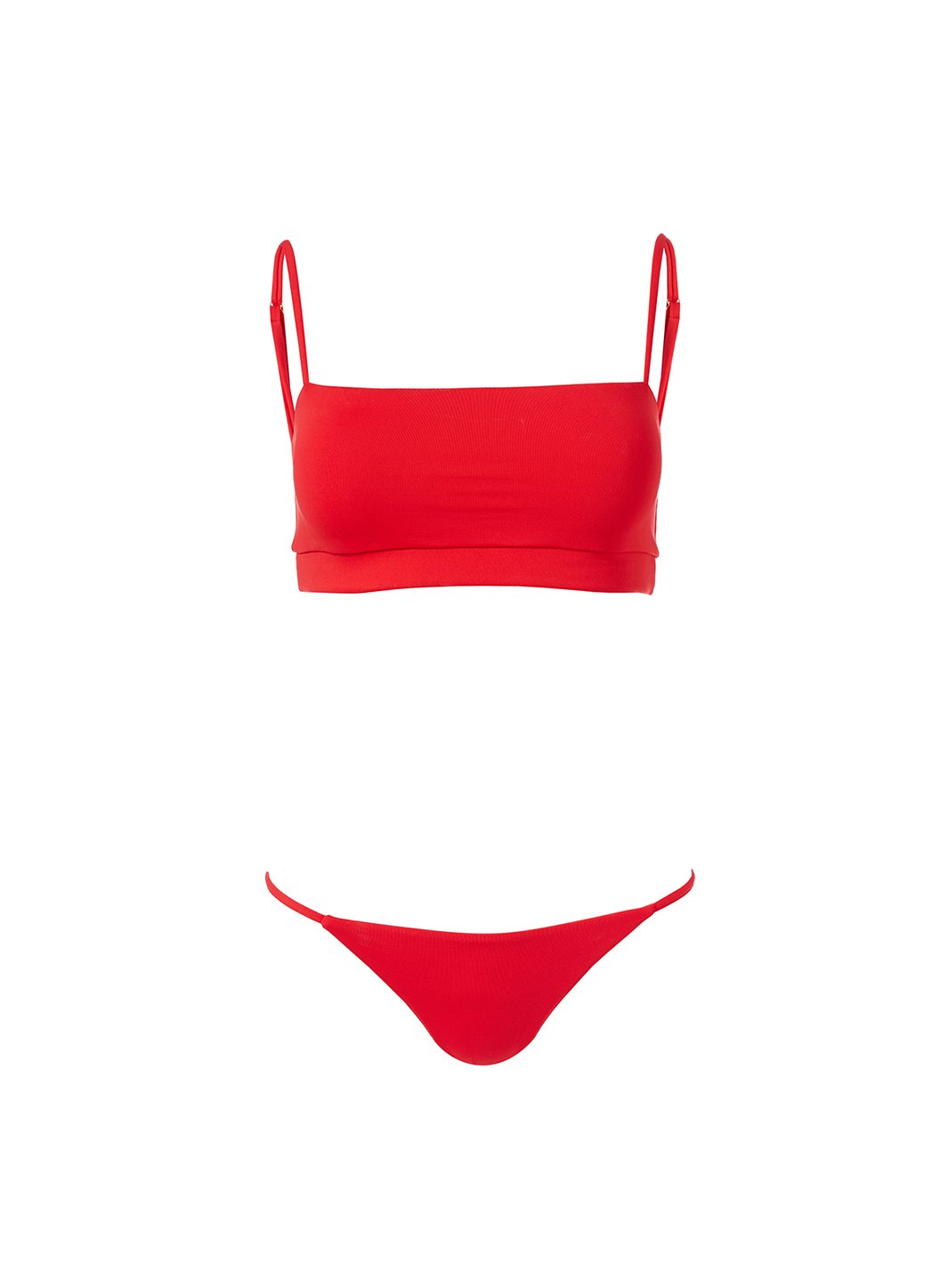 elba red skinny strap over the shoulder bikini Cutout