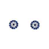 Rhodium Evil Eye Stud Earrings