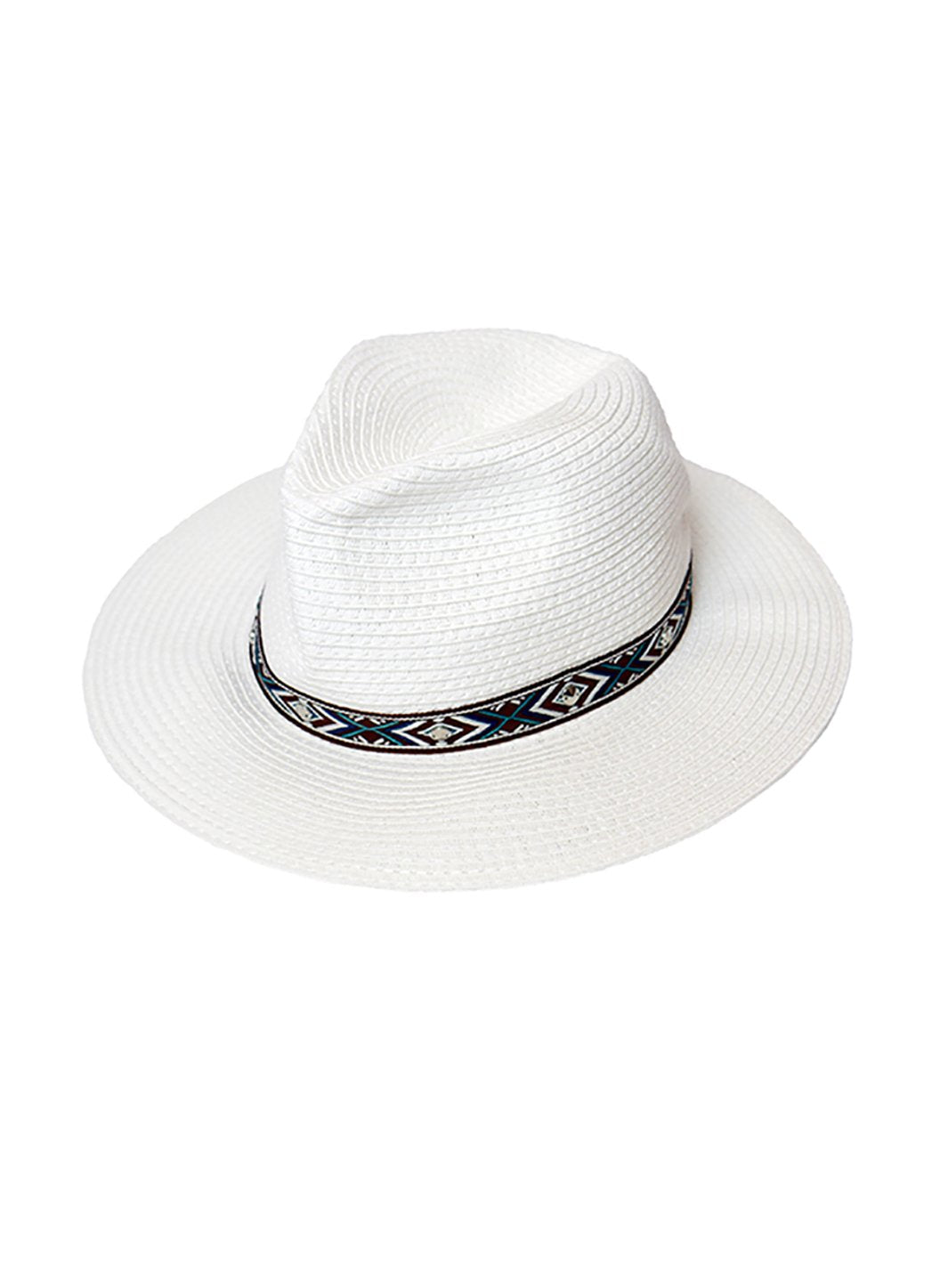 fedora hat in white aztec cutout