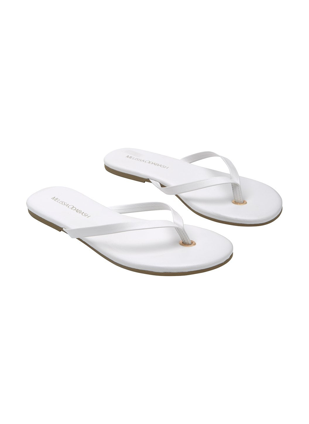 Leather Flip Flops White | Melissa Odabash