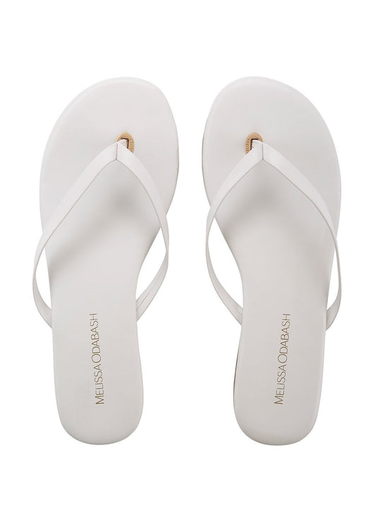 Leather Flip Flops White Melissa Odabash