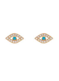 Gold Swarovski Eye Earrings