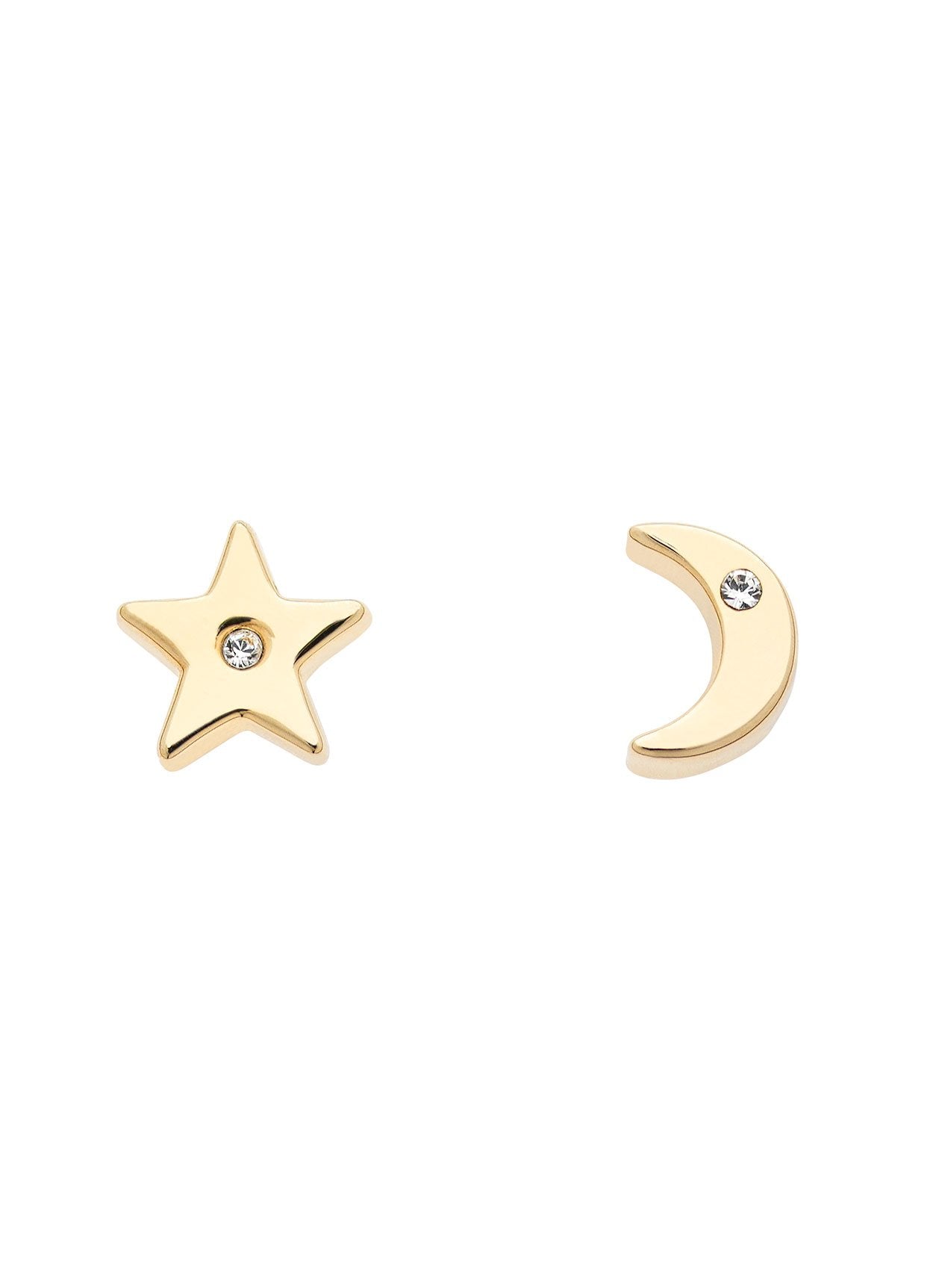 Gold Crystal Star/Moon Earrings