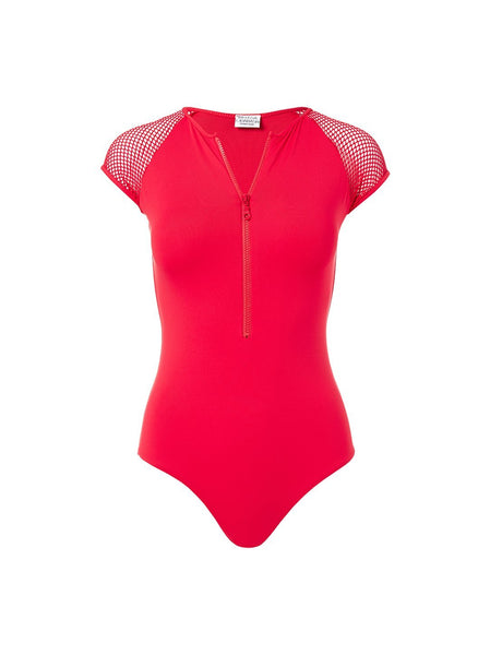 Red zip up on sale swimsuit