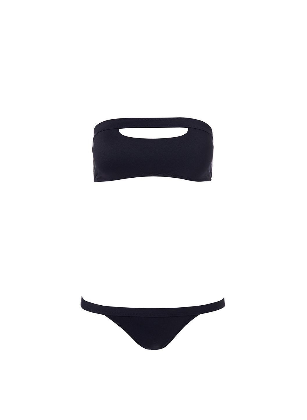 ibiza black slit bandeau bikini Cutout