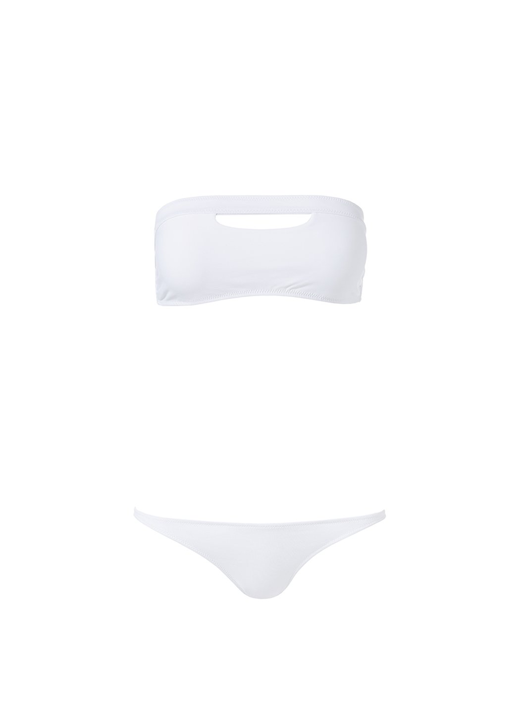ibiza white slit bandeau bikini Cutout