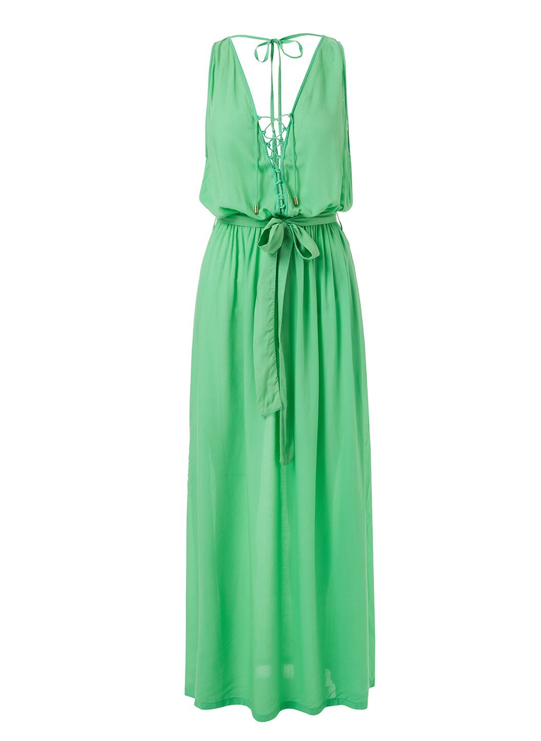 jacquie green laceup belted maxi dress 2019