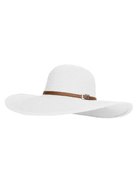Jemima Wide Brim Beach Hat White