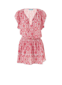 keri amalfi red short kaftan 