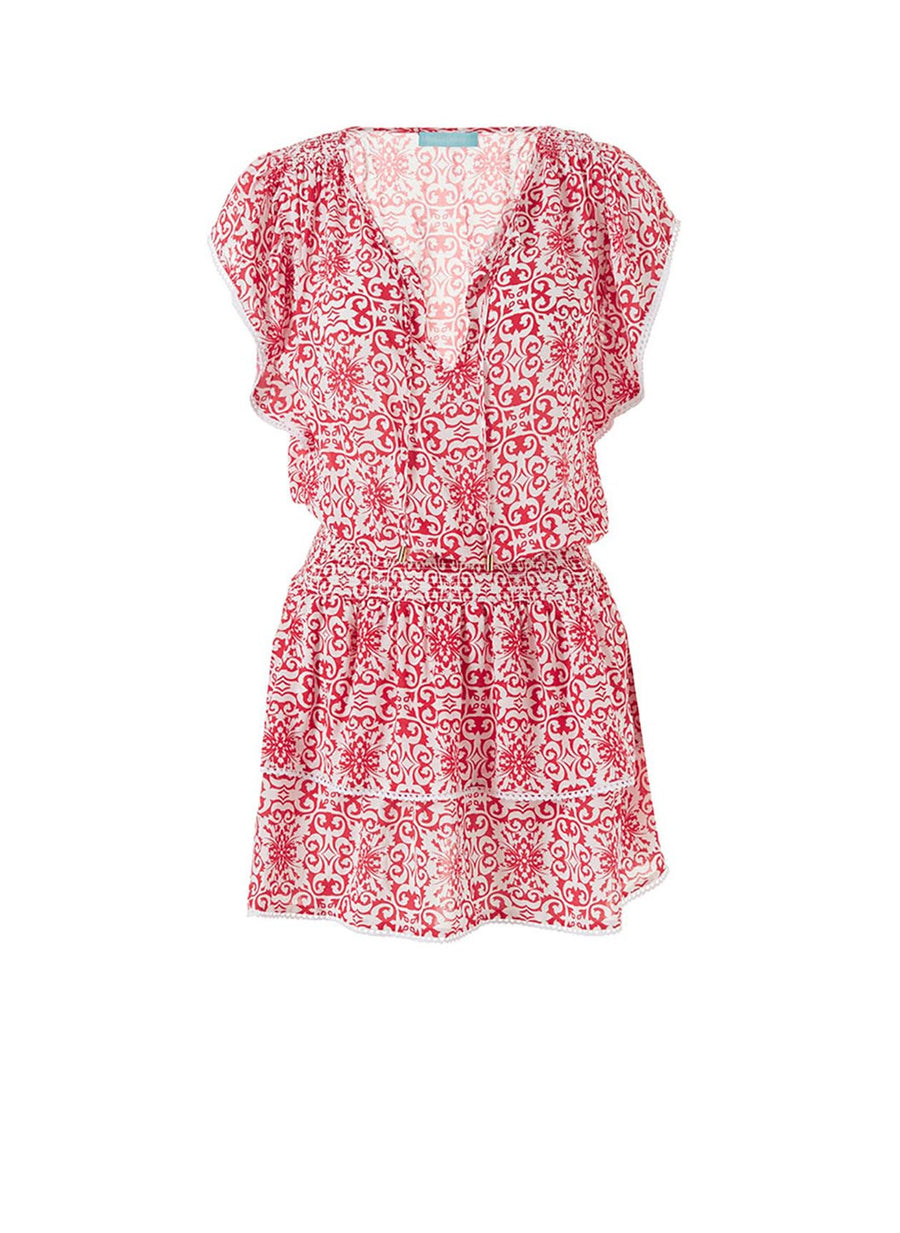 keri amalfi red short kaftan 