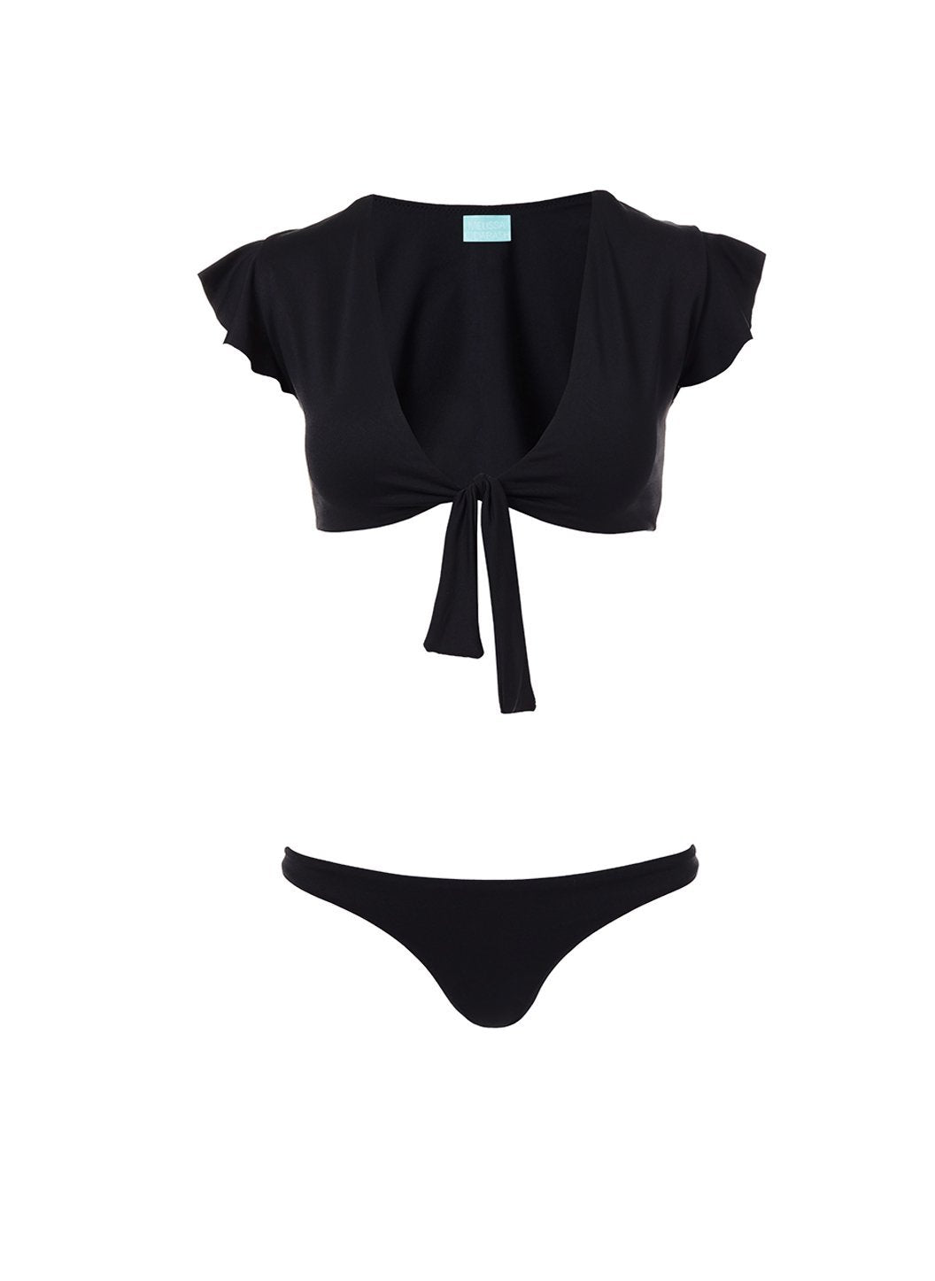 kohsamui black tiefront frill crop bikini 2019