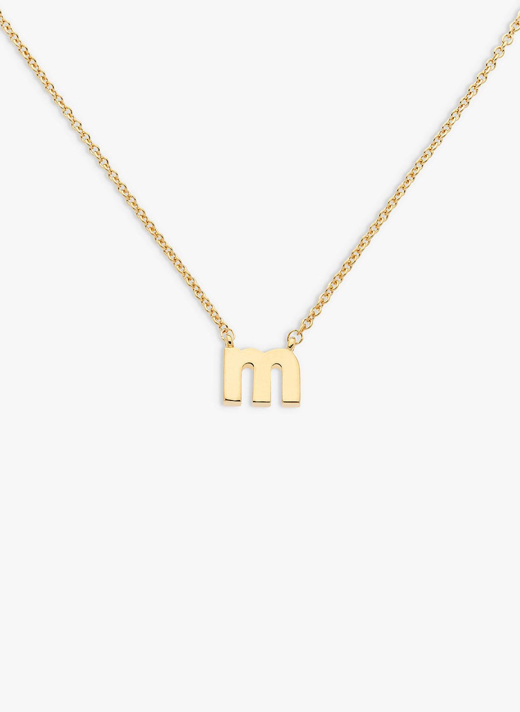 letter _m_ pendant necklace