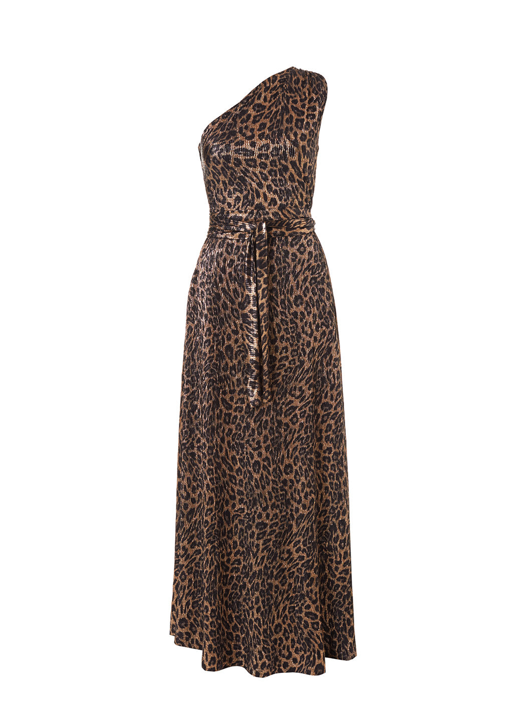 Look 2 One Shoulder Draped Maxi Dress Leopard - FINAL SALE