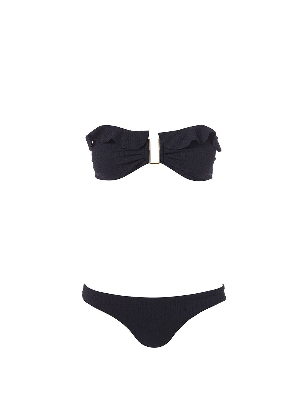 maine black mazy frill u trim bandeau bikini Cutout