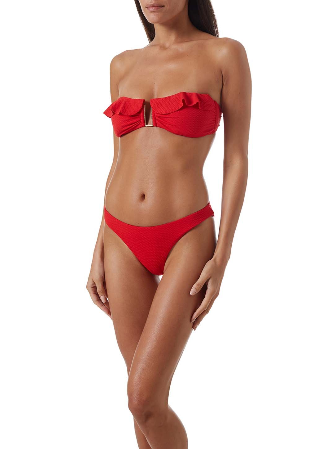maine red mazy frill u trim bandeau bikini model_F