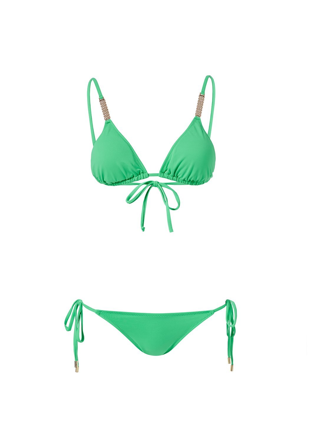 maldives green chain trim triangle bikini Cutout