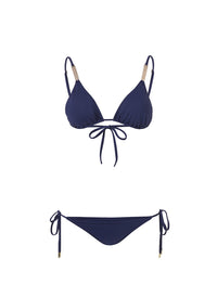 maldives navy chain trim triangle bikini Cutout