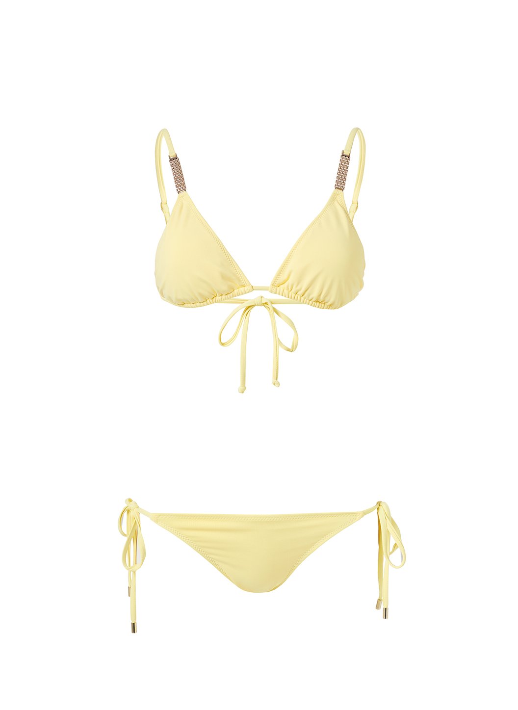 maldives yellow chain trim triangle bikini Cutout