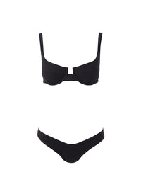 montreal black rib underwired bralette bikini Cutout