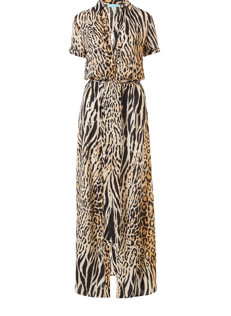 Naomi Cheetah Long Shirt Dress